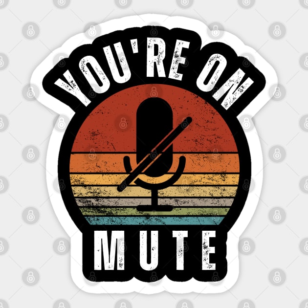 you are on mute retro style Sticker by ClorindaDeRose